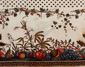Bordure de mouchoir avec fruits, Alsace, 1789 